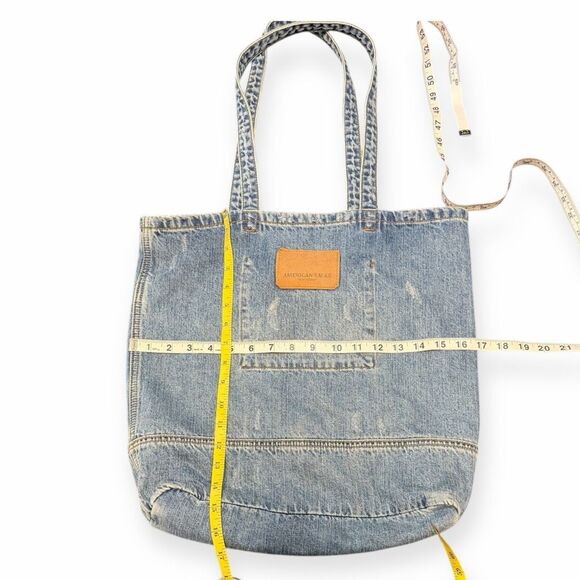 AMERICAN EAGLE Women’s Light Blue Denim Tote Bag One Size - Picture 4 of 5